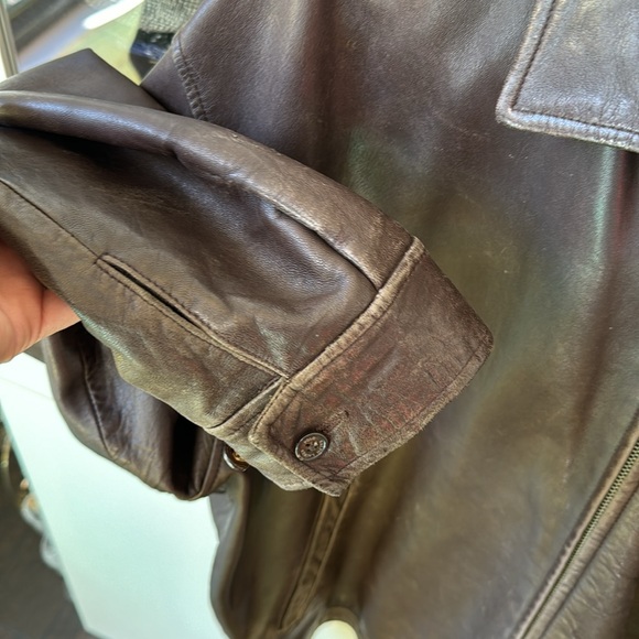 Vintage Polo Ralph Lauren Bomber Jacket Coat Brown Soft Leather - Picture 8 of 10